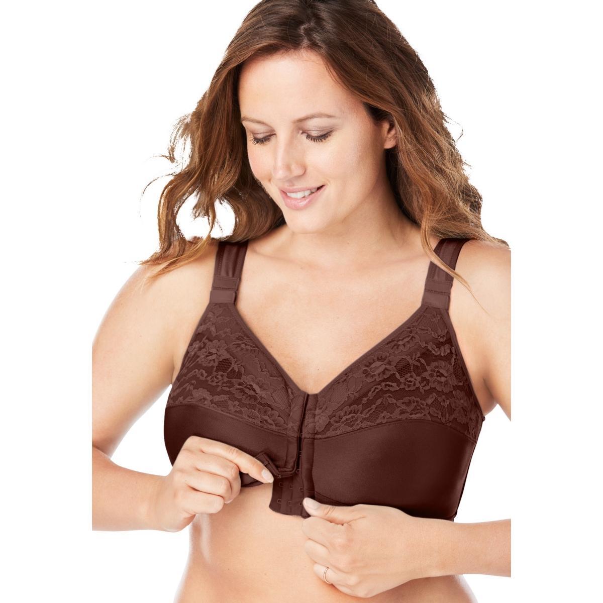 Comfort Choice Womens Plus Size Easy Enhancer Front Close Wireless Posture Bra Product Image