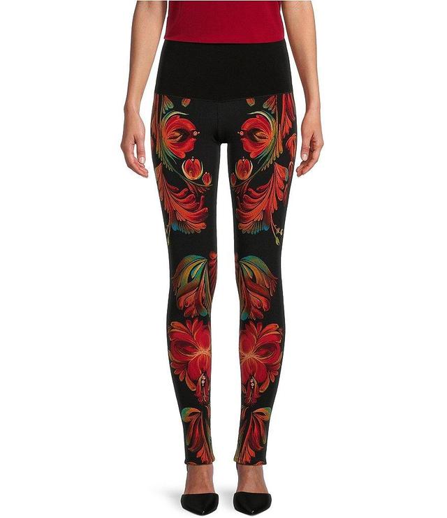 Eva Varro Feona Printed High Waist Straight Leg Pull-On Pants Product Image