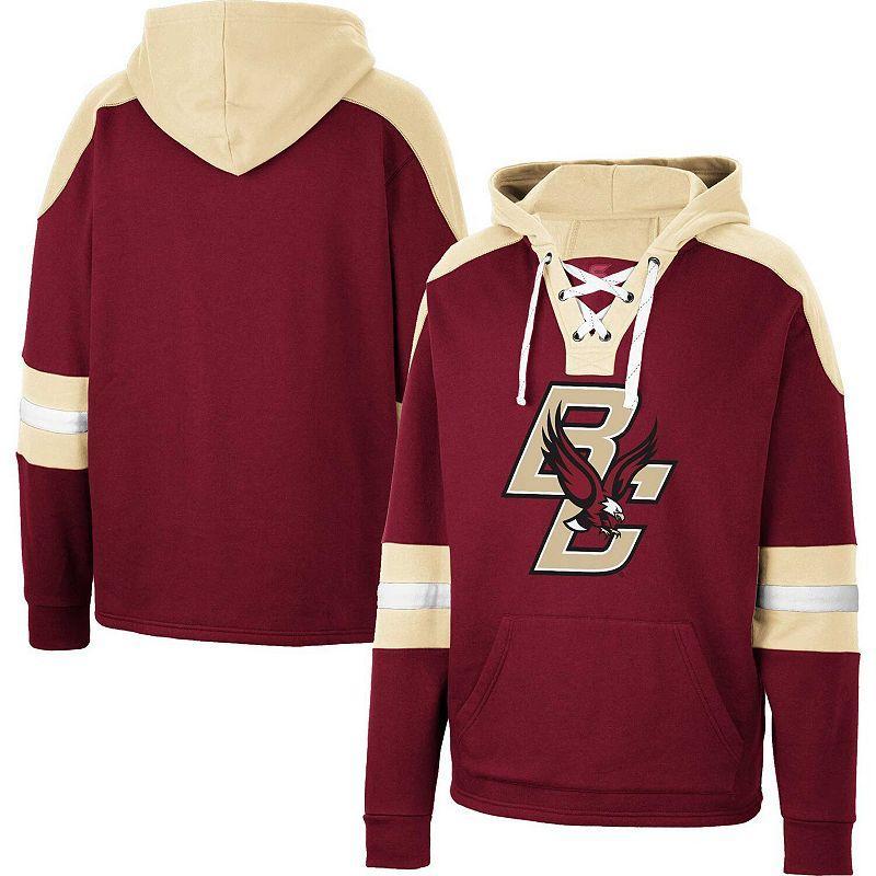 Mens Colosseum Maroon Boston College Eagles Lace-Up 4.0 Pullover Hoodie Product Image