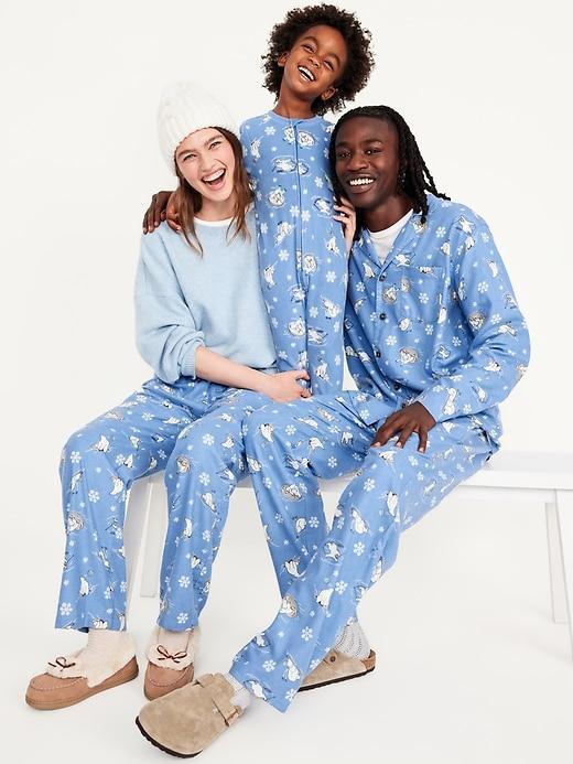 High-Waisted Flannel Pajama Joggers Product Image