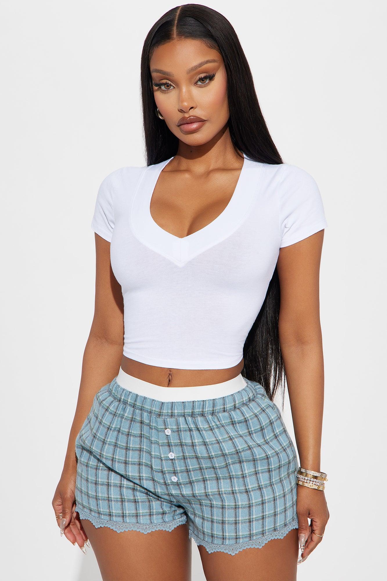 Delaney Short Sleeve Top - White Product Image