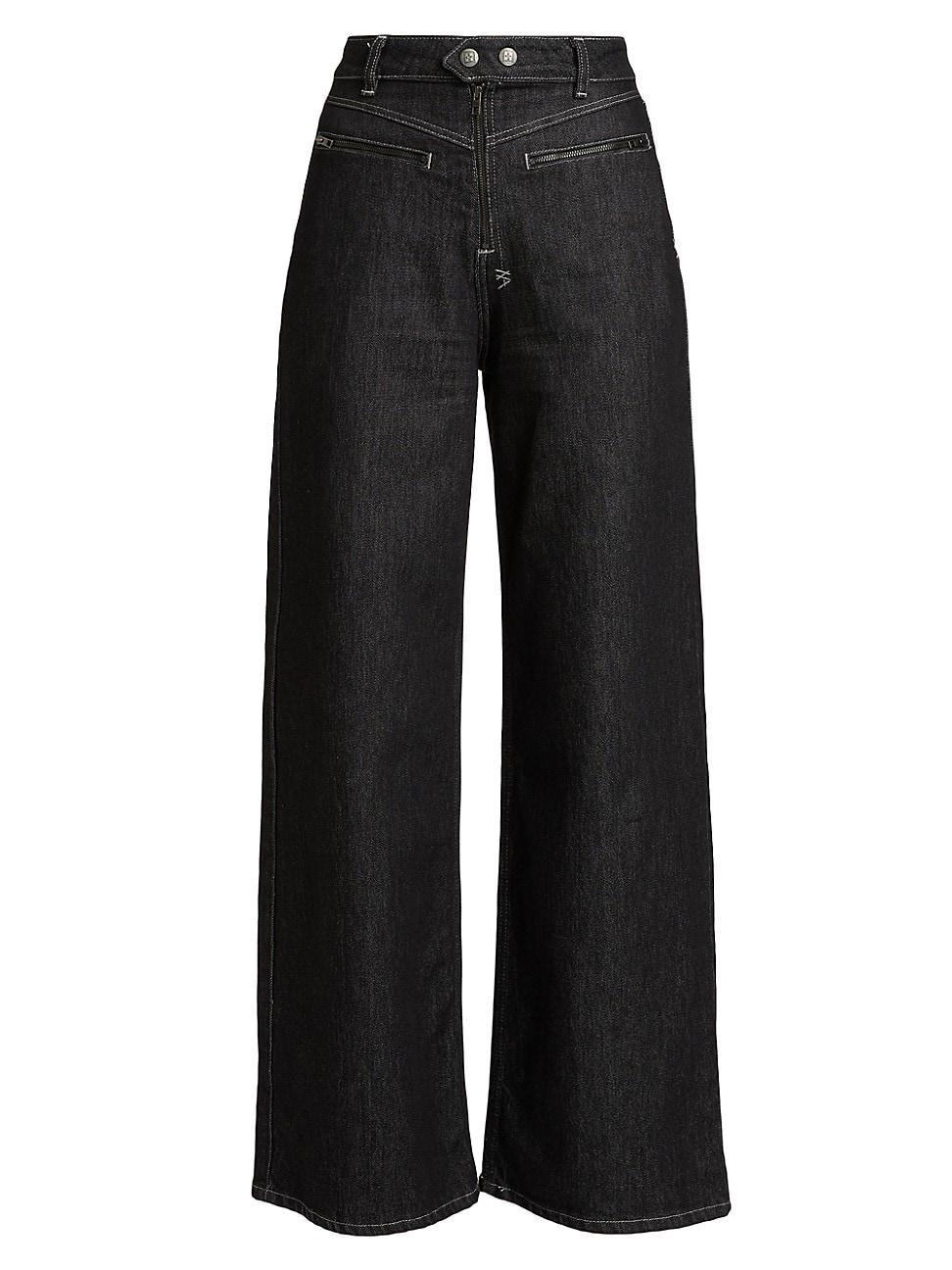 Womens Express To Mars Strider Biker Wide-Leg Jeans product image