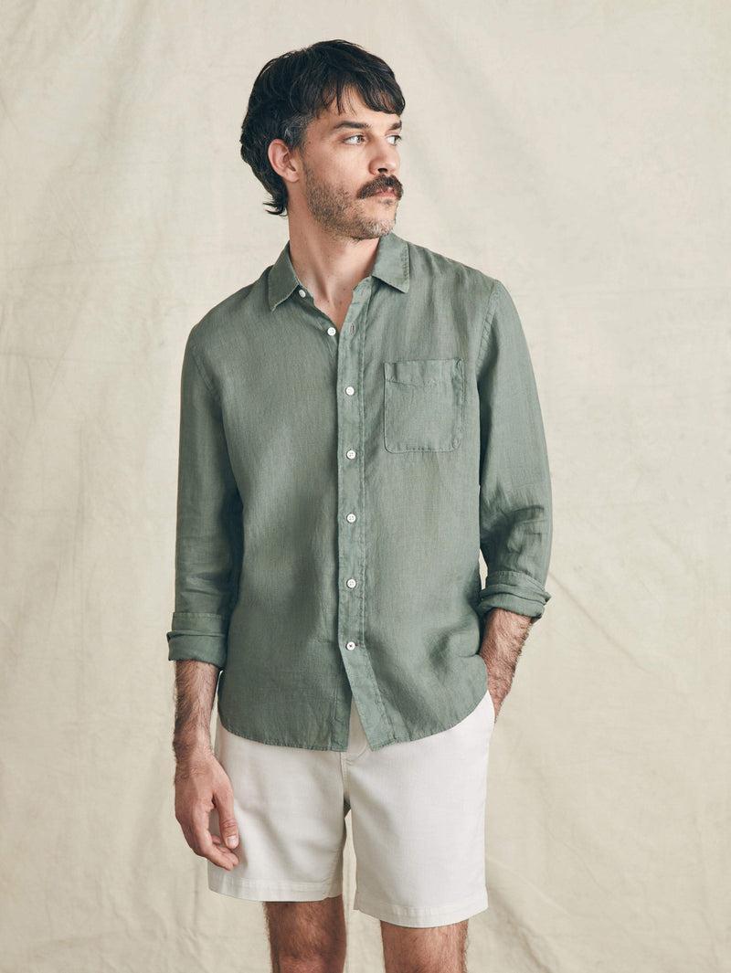 Laguna Linen Shirt - Desert Olive Product Image