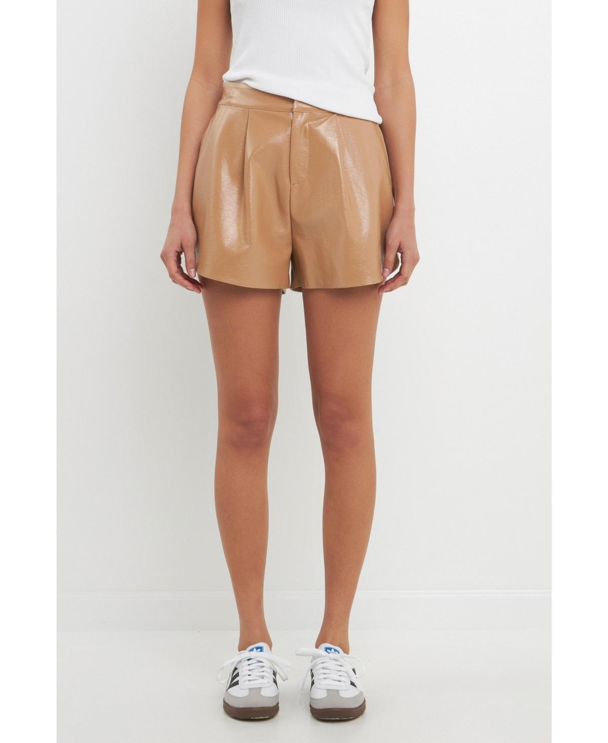 Grey Lab Shiny Faux Leather Shorts Product Image