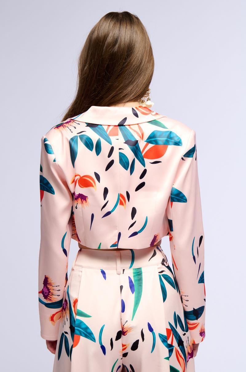 CANDY RAIN SATIN CROP UTILITY BLAZER Product Image