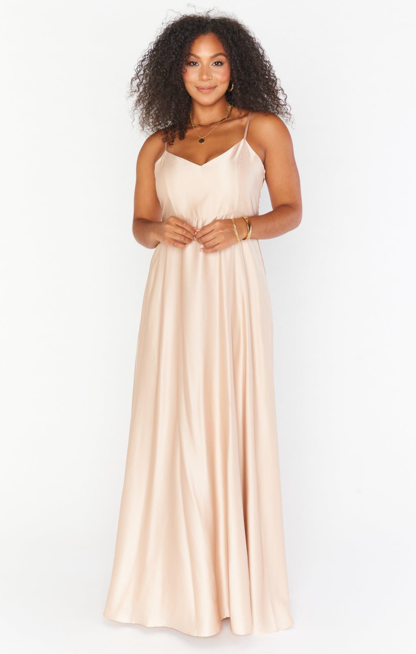 Faith Maxi Dress ~ Champagne Luxe Satin Product Image