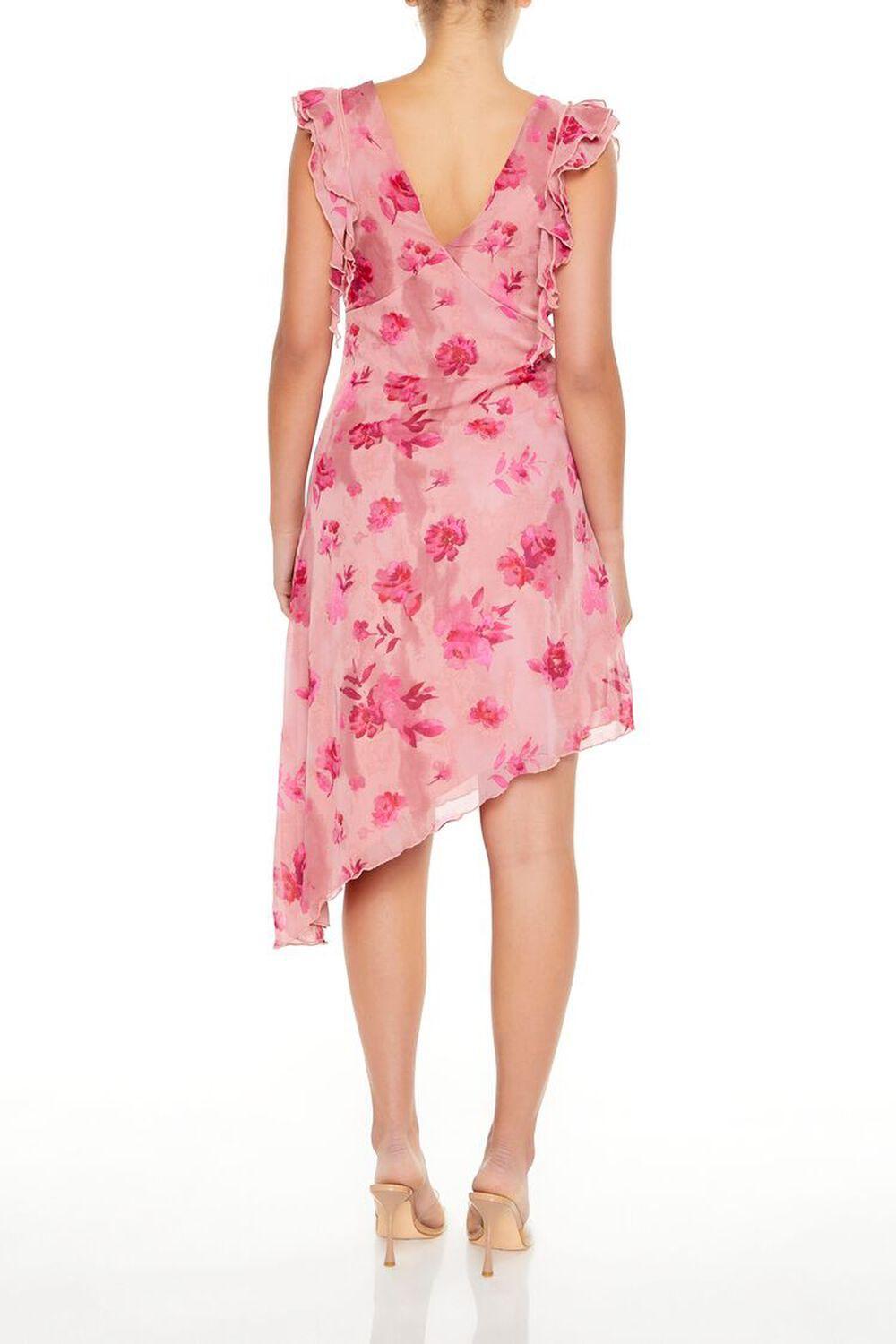 Asymmetrical Floral Midi Dress | Forever 21 Product Image