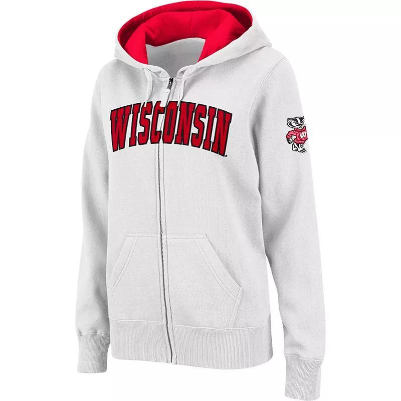 Womens Stadium Athletic Wisconsin Badgers Arched Name Full-Zip Hoodie Product Image