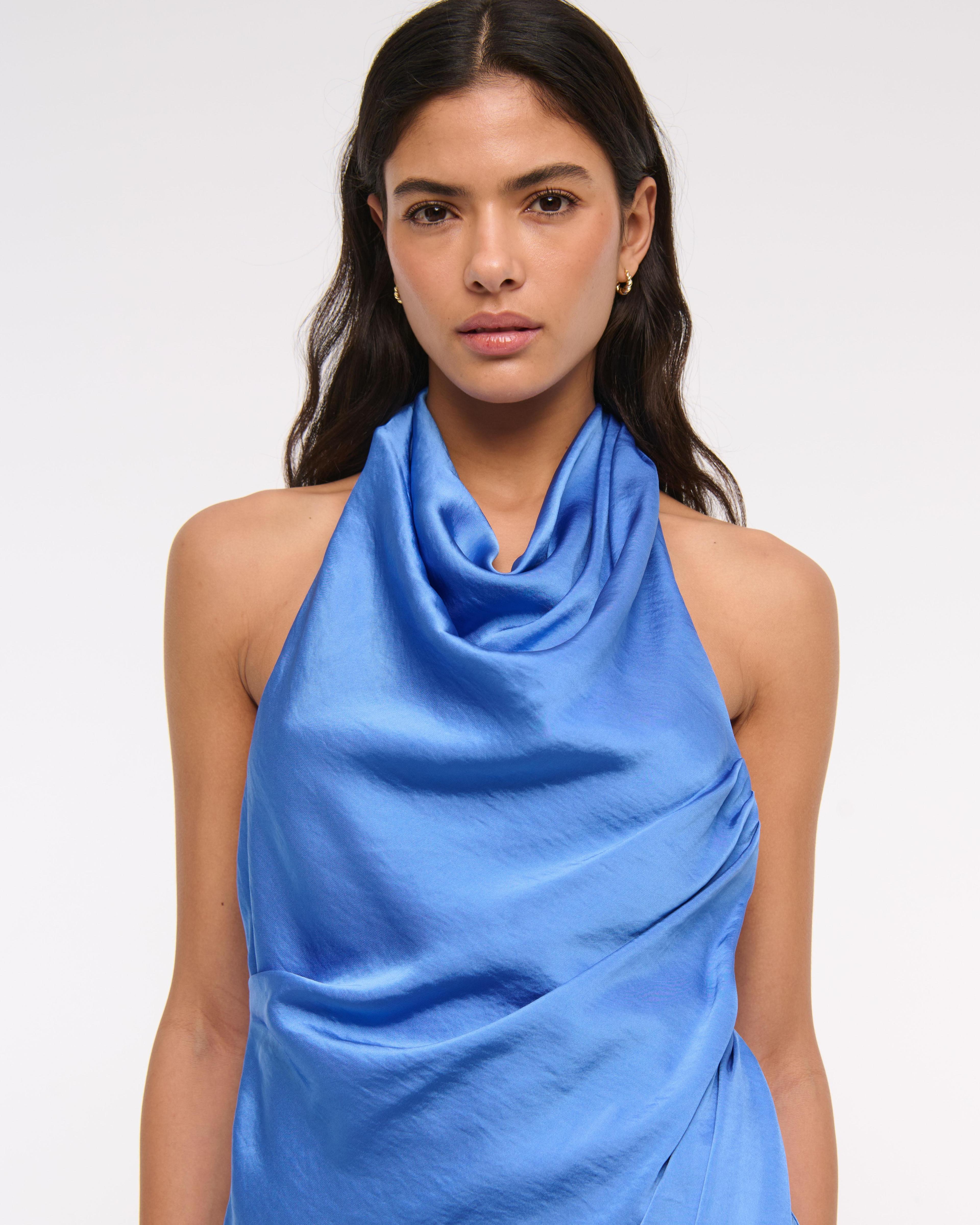 Cowl Neck Draped Mini Dress Product Image