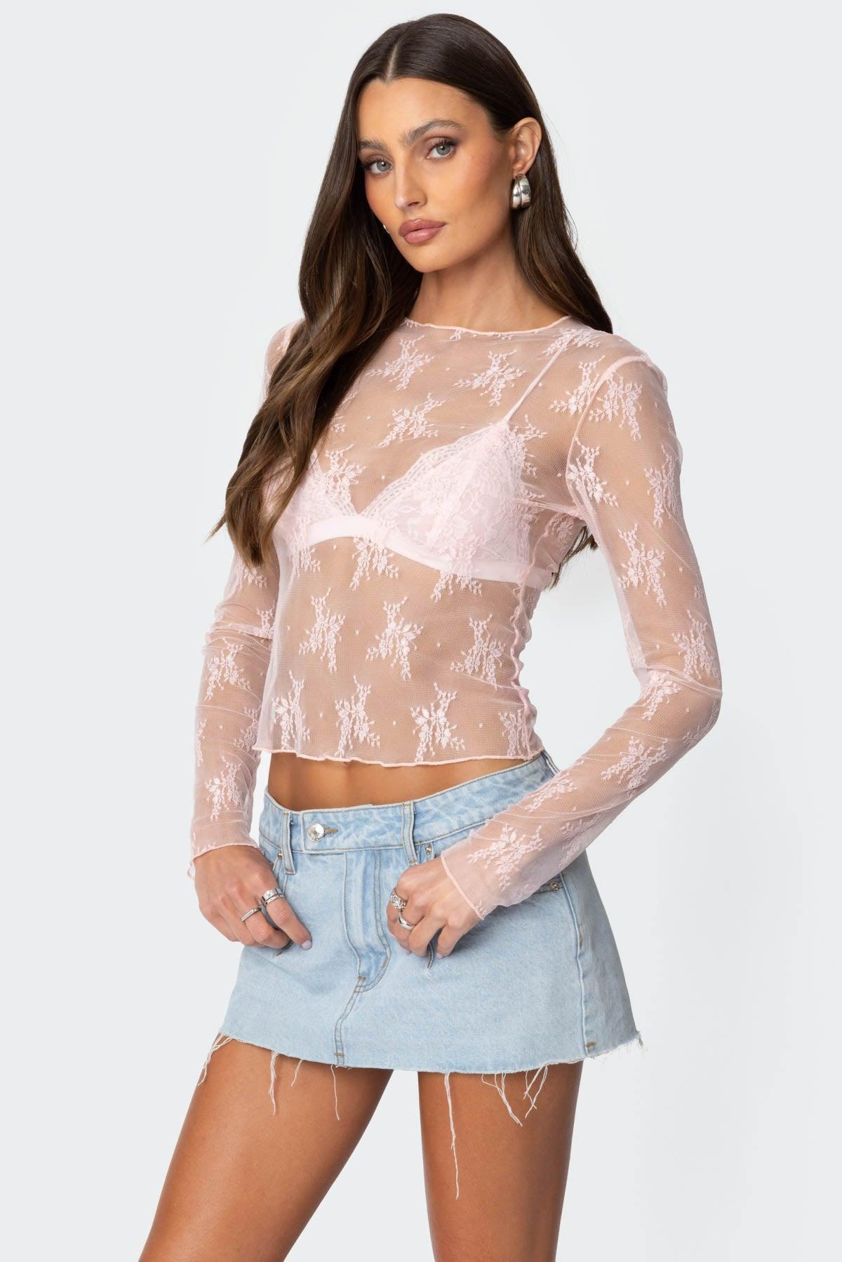 Lise Sheer Lace Top Product Image