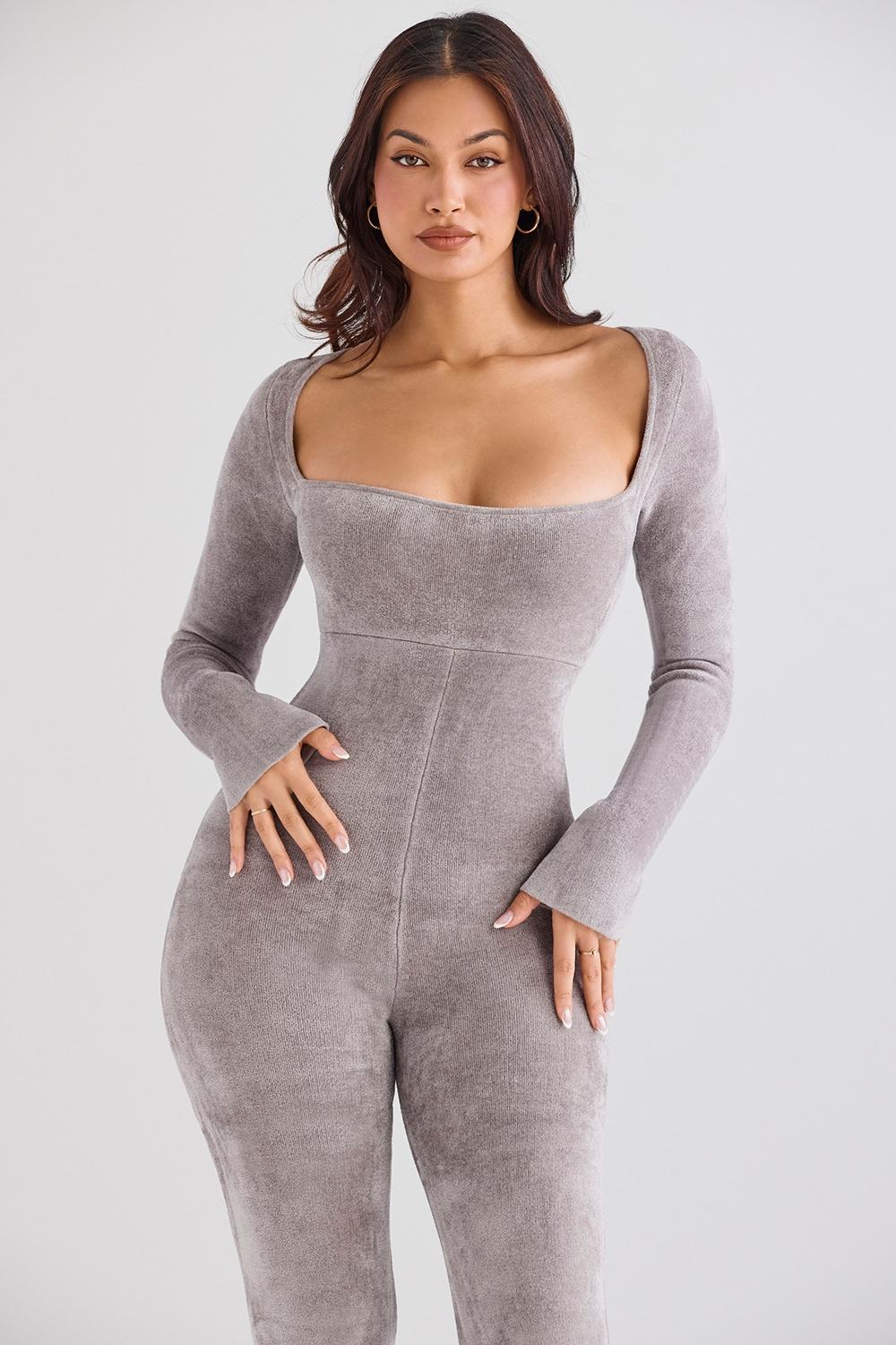 Isis Mink Heavy Chenille Loungewear Jumpsuit Product Image