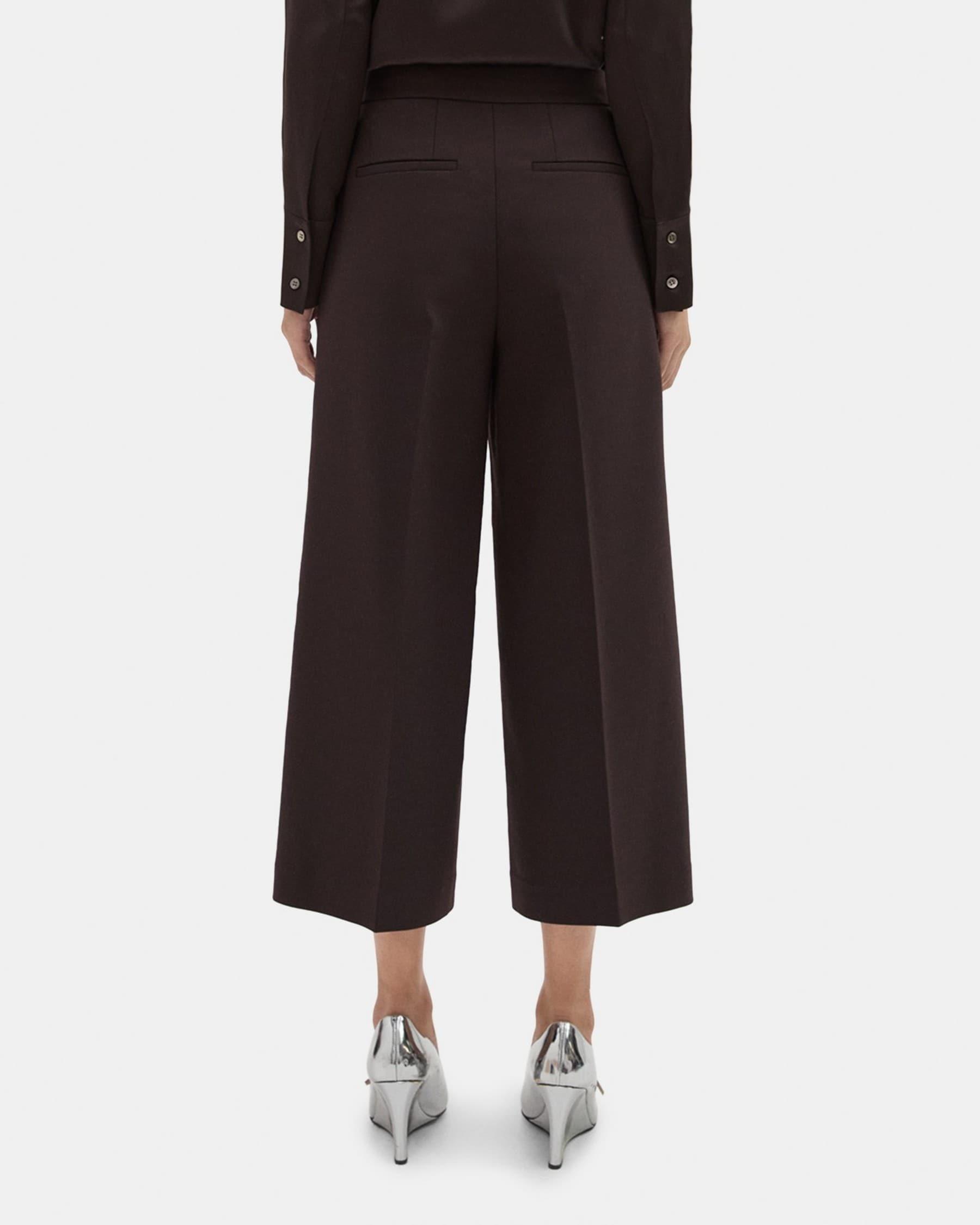 Cropped Wide-Leg Pant in Double Weave Product Image