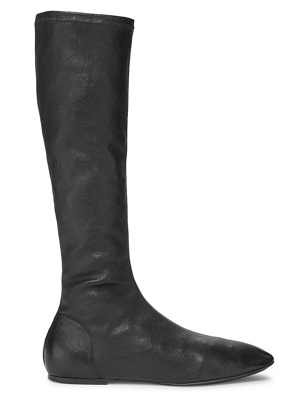 Womens Stretch-Leather Knee-High Boots Product Image