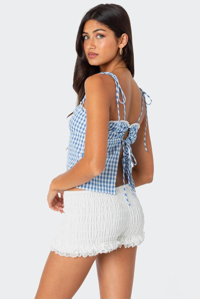 Billie Open Tie Back Gingham Top Product Image