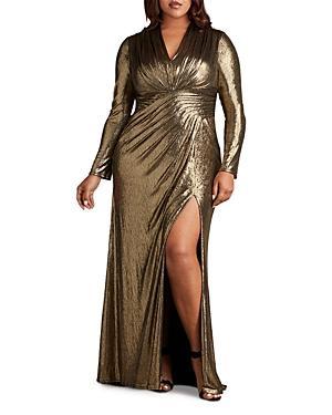 Tadashi Shoji Metallic Long Sleeve Gown Product Image