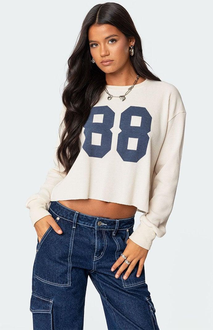 Edikted Womens 88 Waffle Long Sleeve T-Shirt Product Image