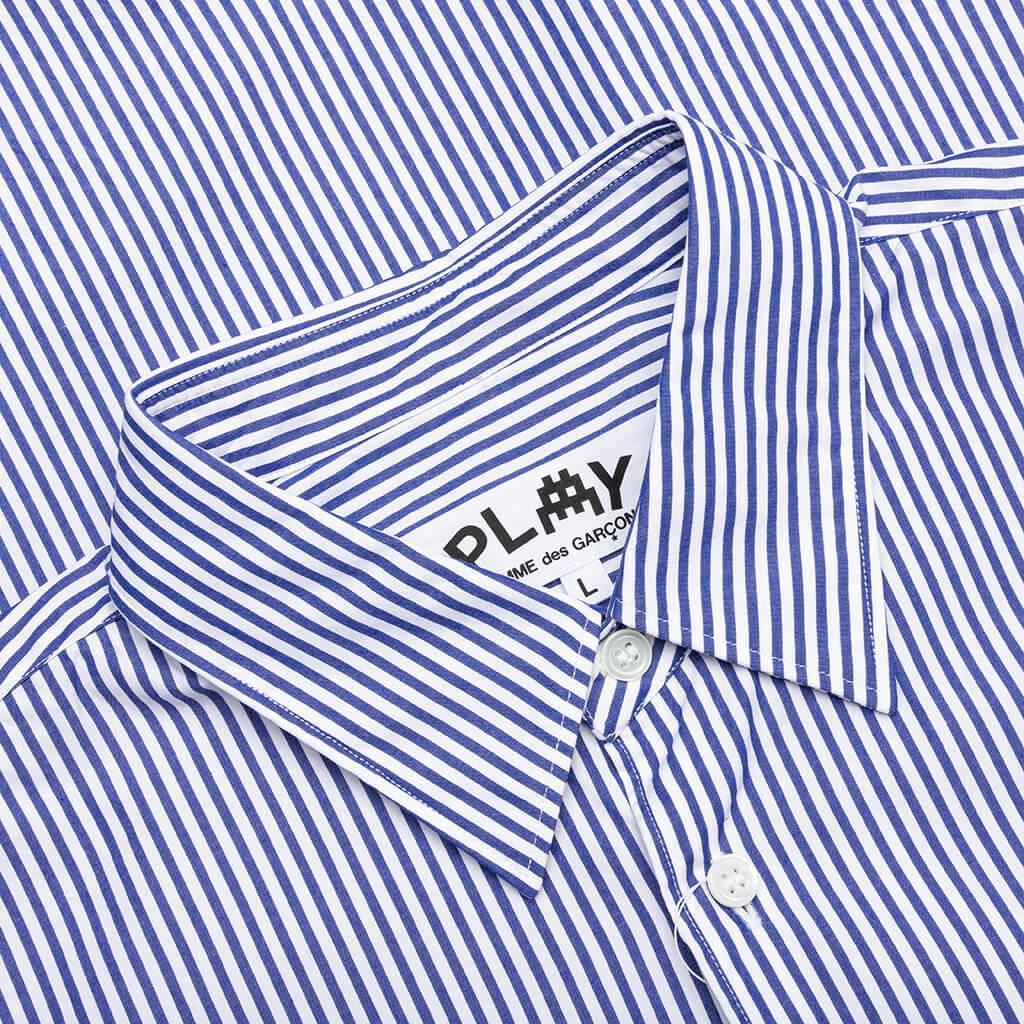 Comme des Garcons PLAY x the Artist Invader Striped Shirt - Blue/White Male Product Image