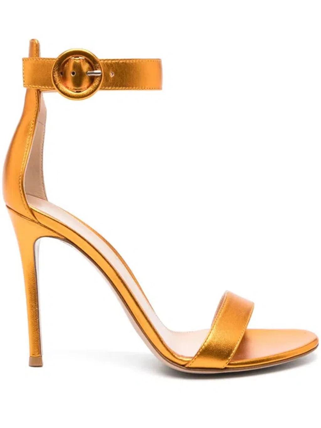 GIANVITO ROSSI Orange Portofino 105 Sandals Product Image