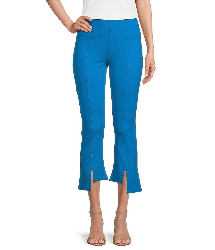 Slim Factor by Investments Ponte Knit High-Low Hem Crop Pants Product Image