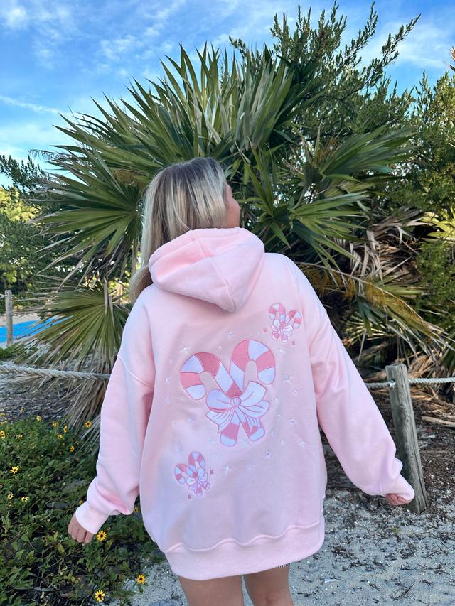 Light Pink Candy Cane Wonderland Hoodie Product Image