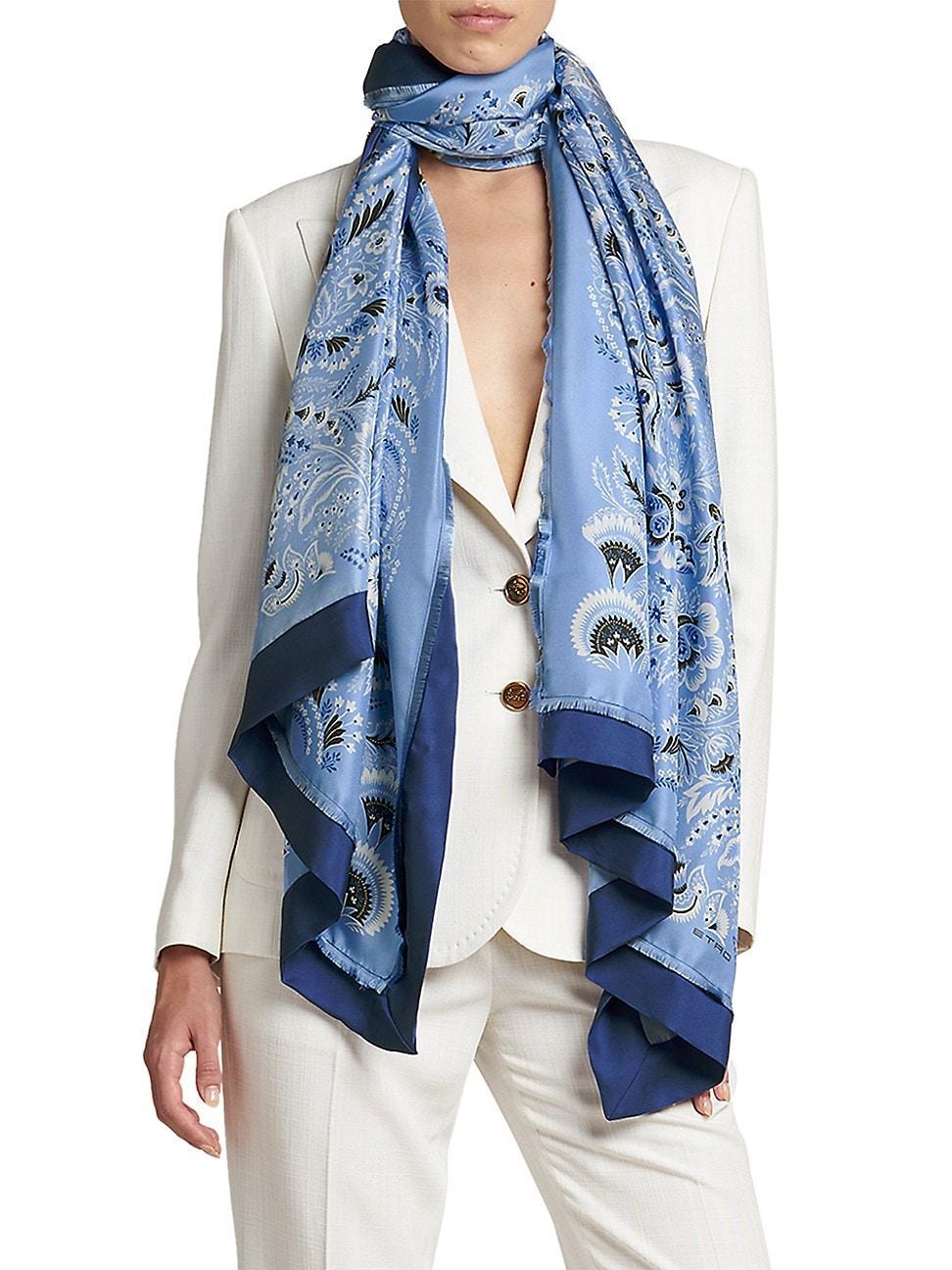 Etro Floral Silk Fringe Scarf Product Image