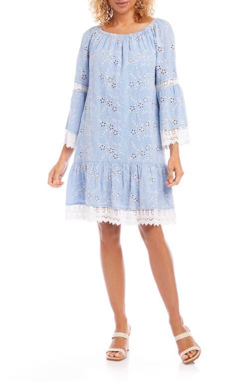 Karen Kane Mixed Lace Cotton Eyelet Shift Dress Product Image