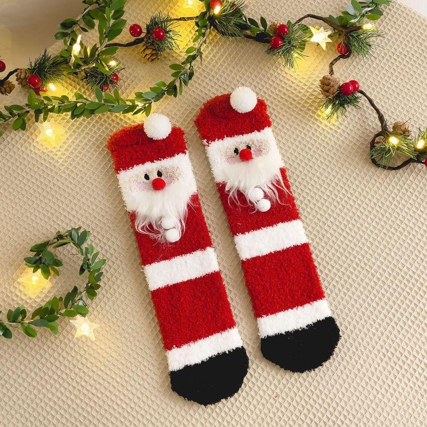 Christmas Cartoon Fleece Socks Product Image