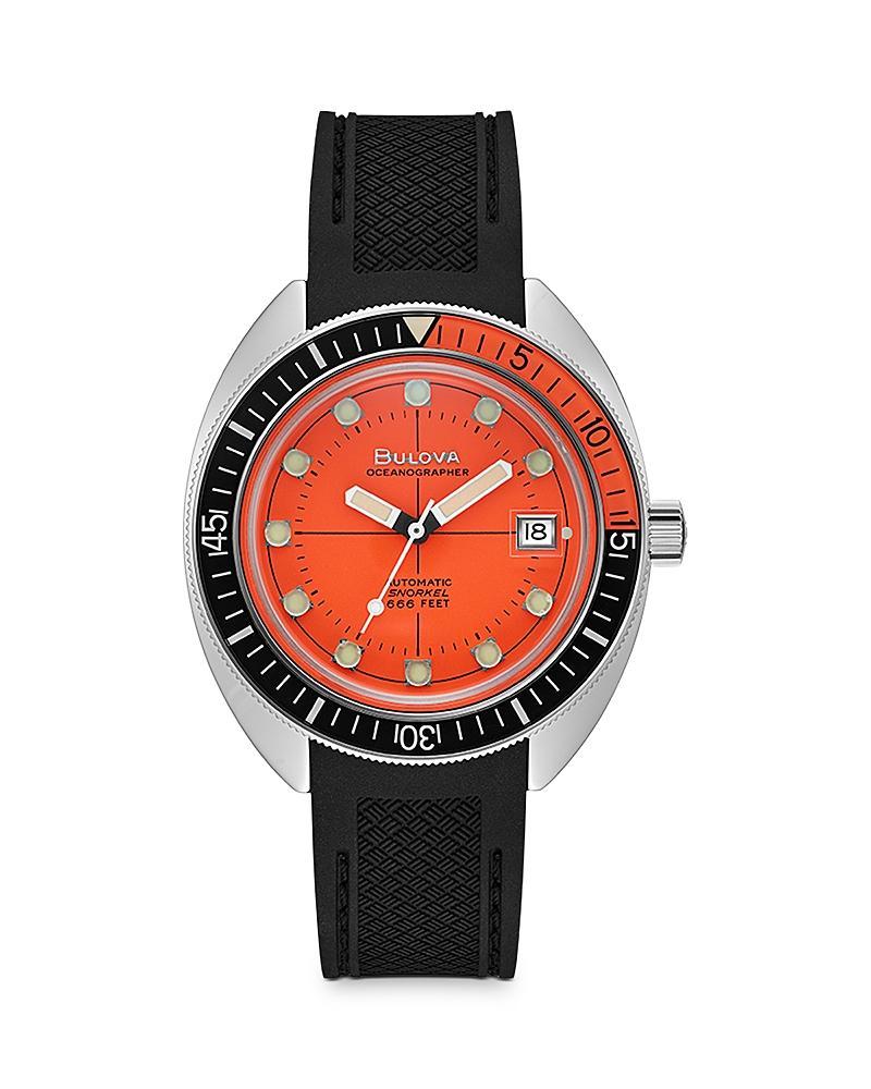 Men's Bulova Archive Series Oceanographer Automatic Strap Watch with Orange Dial (Model: 96B350) Product Image