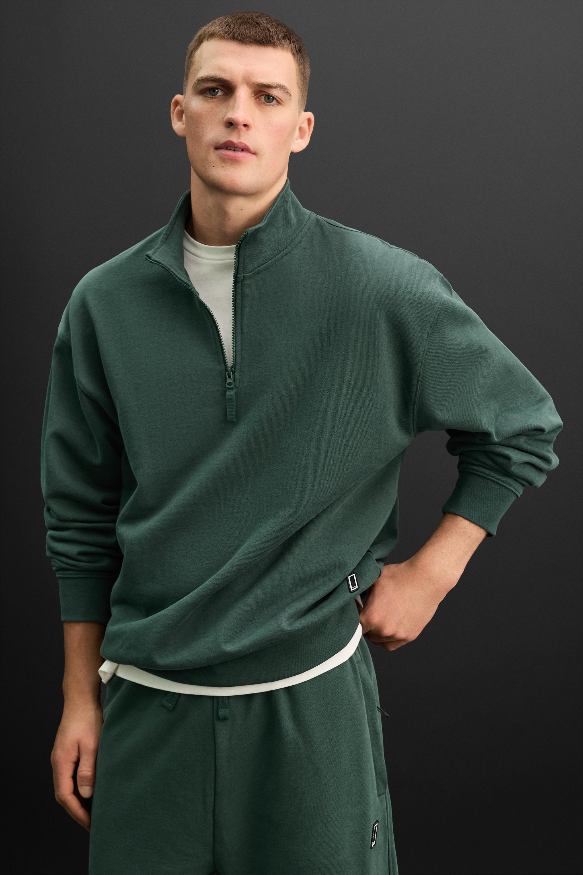 ZIP MOCK NECK SWEATSHIRT Product Image