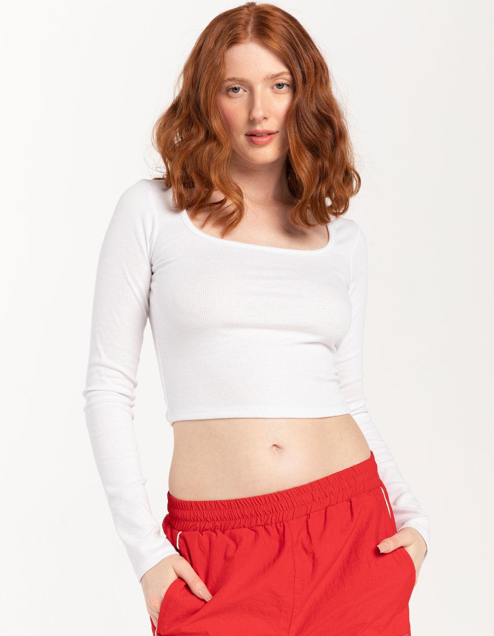 TILLYS Square Neck Womens Long Sleeve Top Product Image