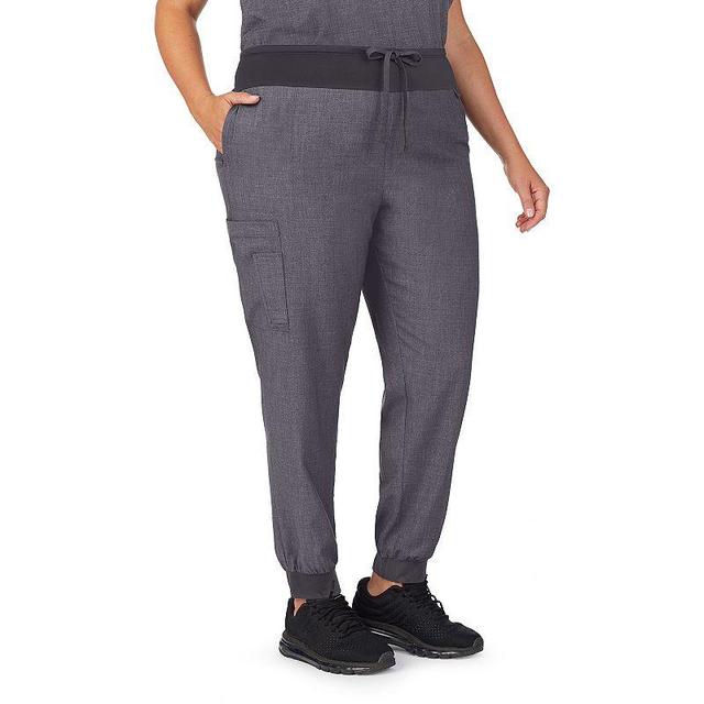 Plus Size Cuddl Duds Scrubs Jogger Pants, Womens Grey Heather Gray Product Image