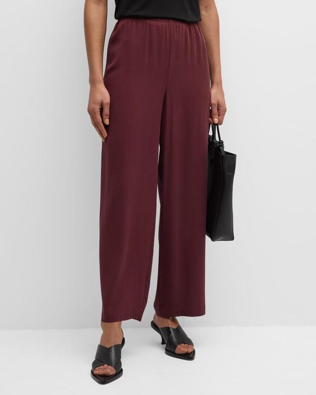 Cropped Straight-Leg Silk Pants Product Image