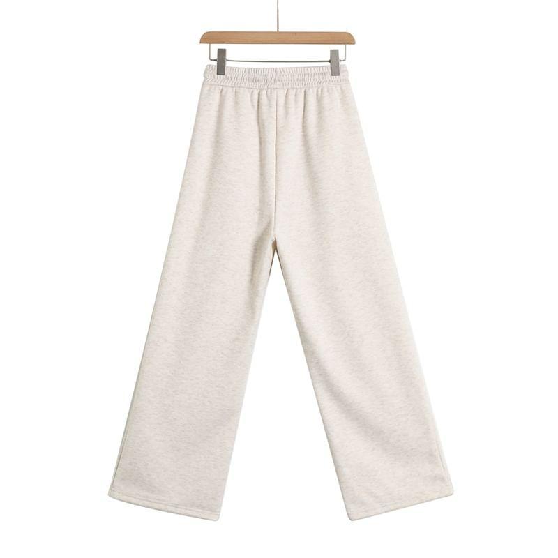 Drawstring Waist Plain Wide Leg Pants product image