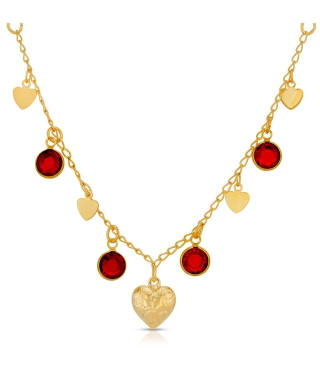 1928 Gold-Tone Black Diamond Channels With Hearts Drop Necklace, Womens, Grey Product Image