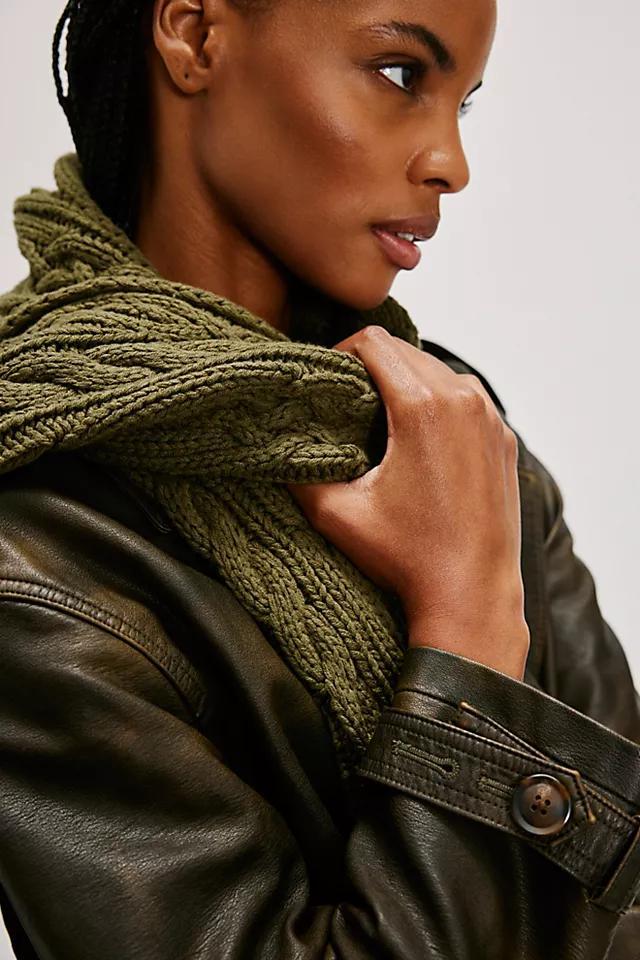 Found Distressed Cable Knit Scarf Product Image