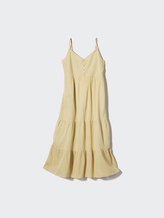 Womens Crinkle Cotton Camisole Dress Beige 2XS UNIQLO US Product Image