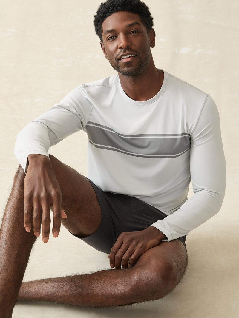 Shorelite Long-Sleeve Tech Tee - Grey Steel Surf Stripe Product Image