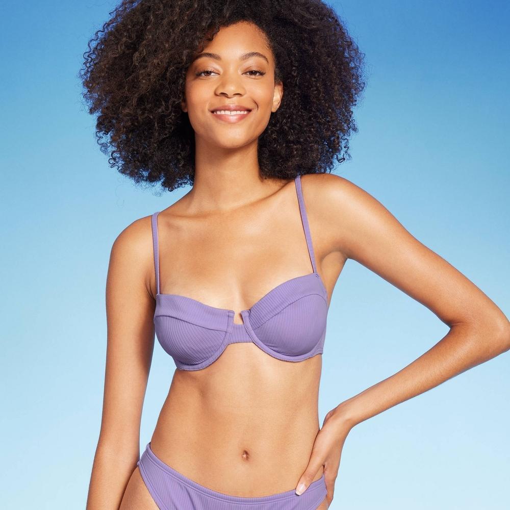 Womens Ribbed Underwire Bikini Top - Shade & Shore Product Image