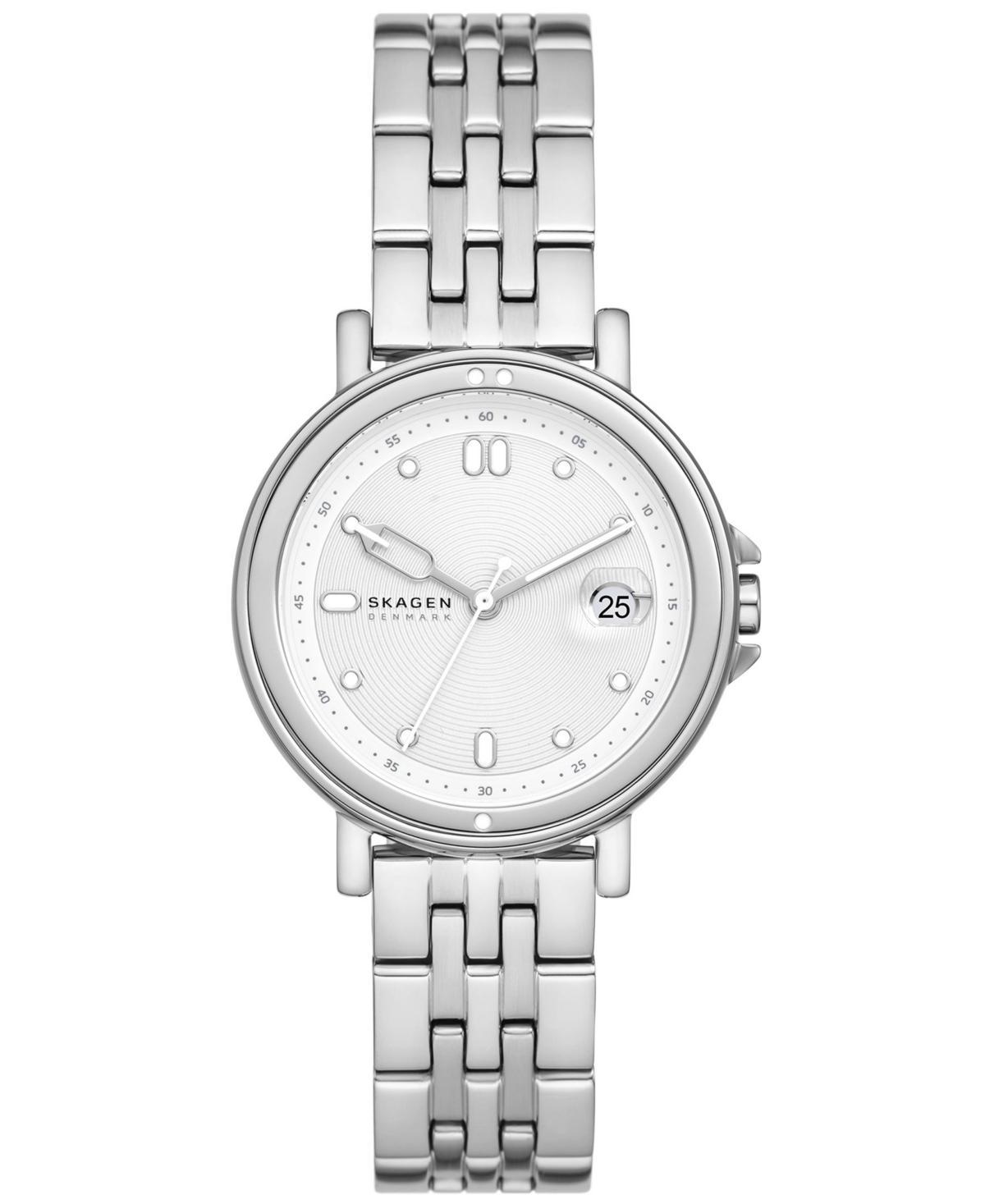 Skagen Womens Signatur Sport Lille Three Hand Date Silver-Tone Stainless Steel Watch 34mm - Silver-Tone Product Image