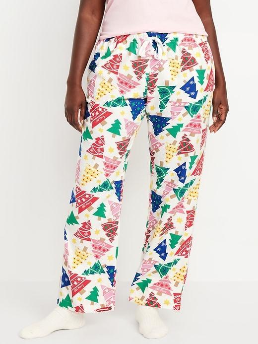 High-Waisted Flannel Pajama Joggers Product Image