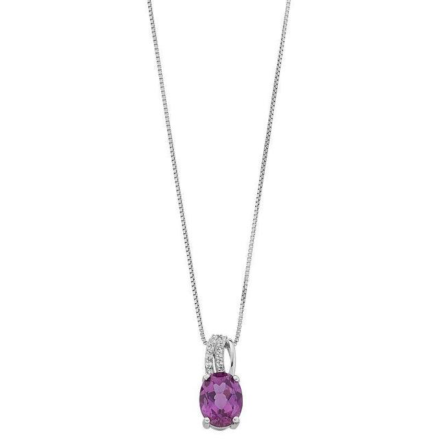 Gemminded Sterling Silver Lab-Created Alexandrite & White Topaz Pendant, Womens Product Image