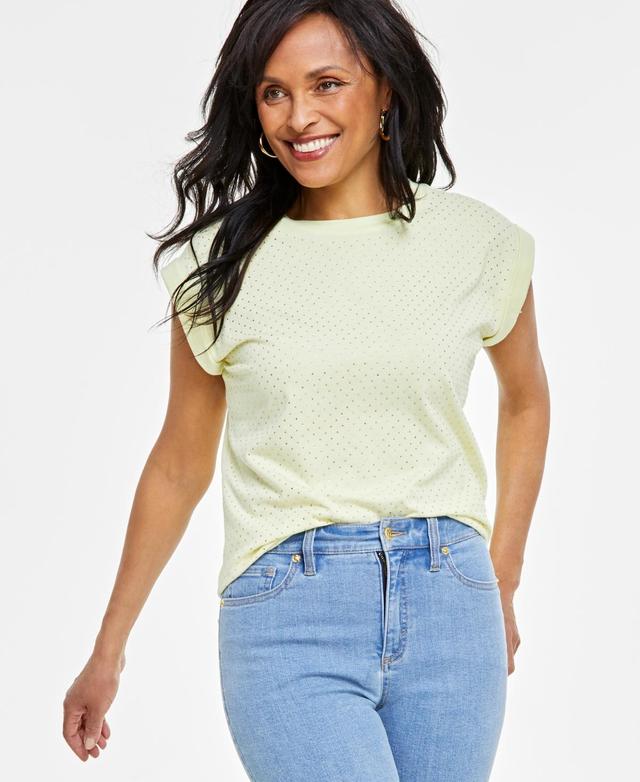 Women's Embellished Cotton Top, Created for Macy's Product Image