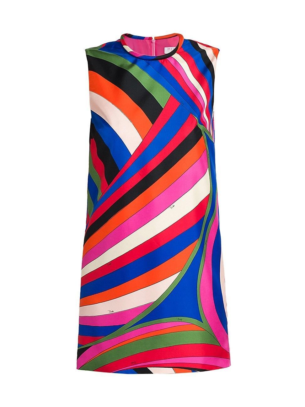 Womens Sleeveless Silk Twill Minidress Product Image