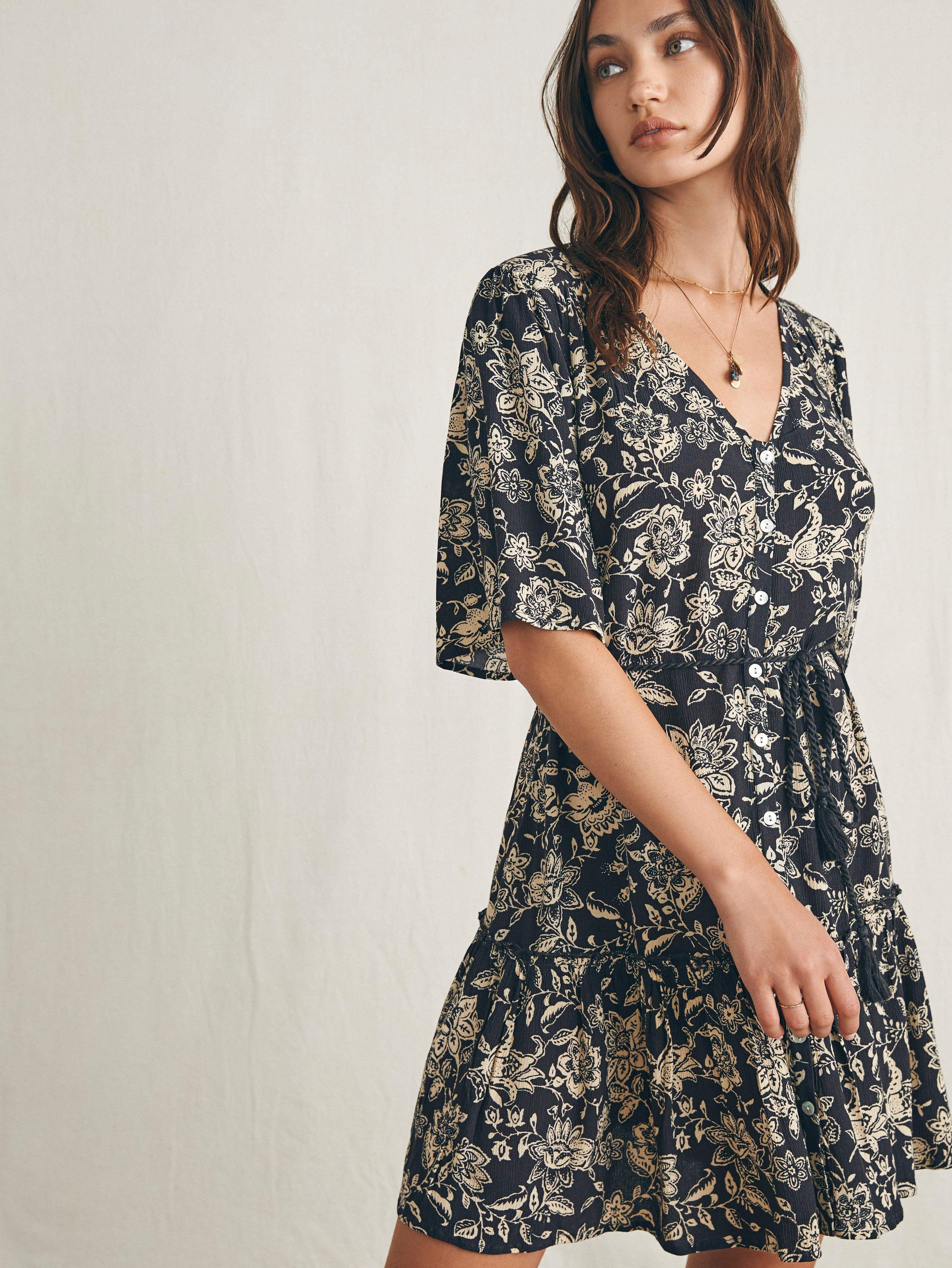 Orinda Mini Dress - Charcoal Chiyoda Floral Female Product Image