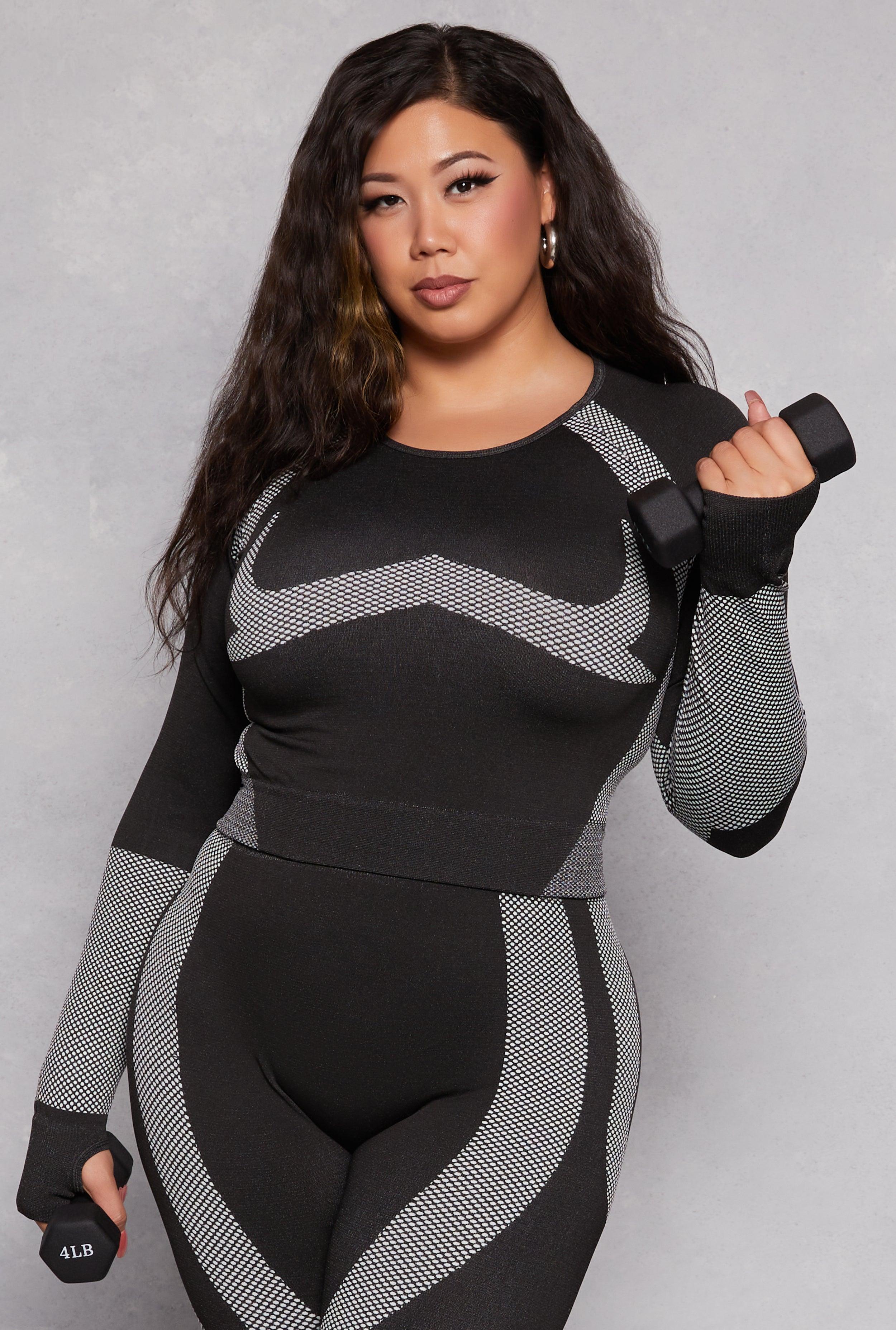 Womens Plus Size Seamless Color Block Active Top Product Image