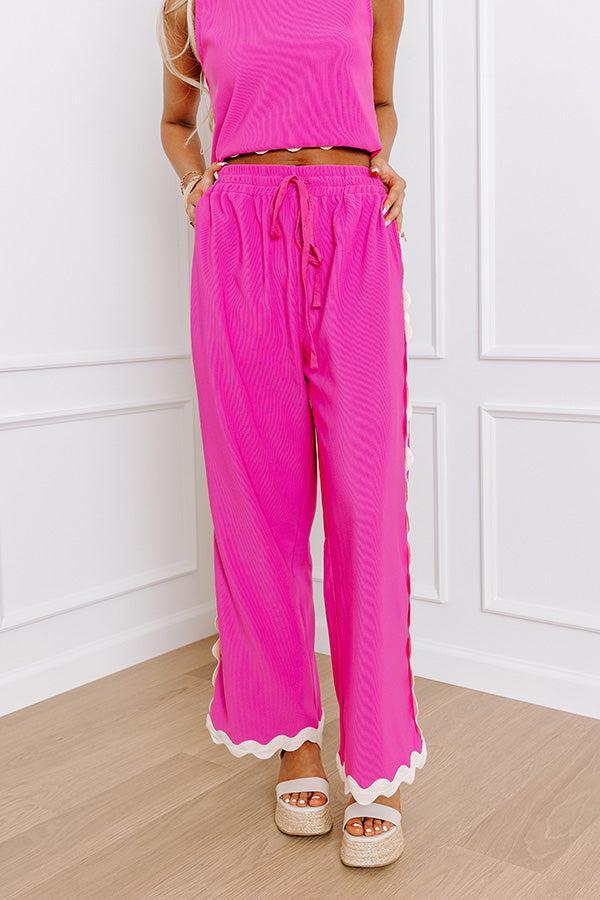 Urban Chic High Waist Wide Leg Pants in Fuchsia Product Image