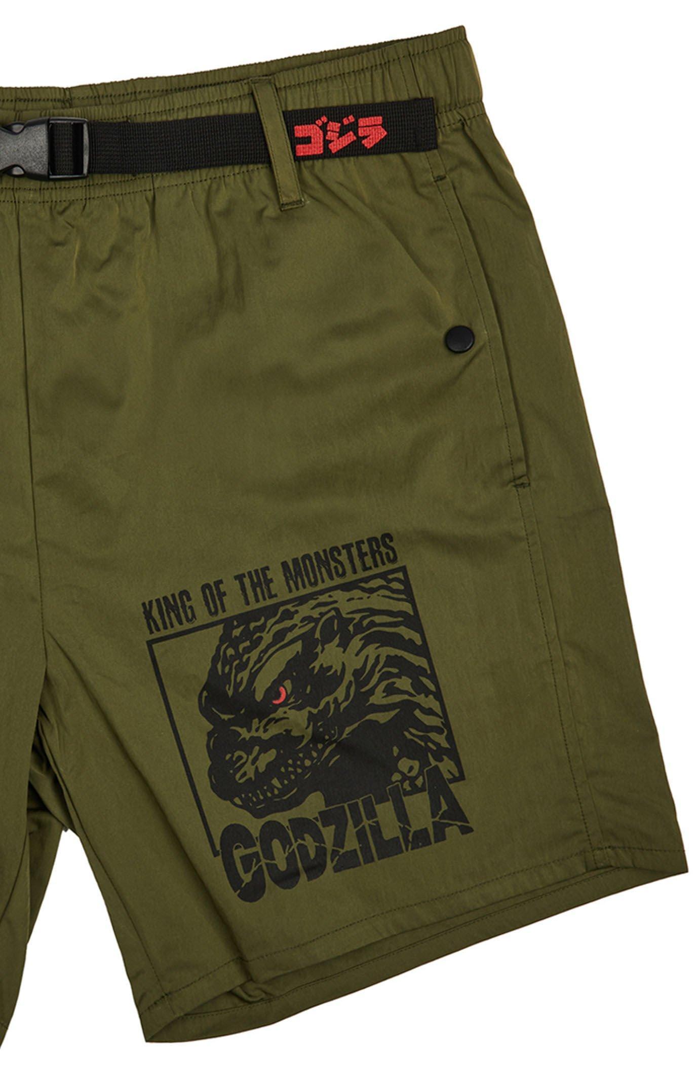 Men's Godzilla Monster & Kanji Shorts - Product Image