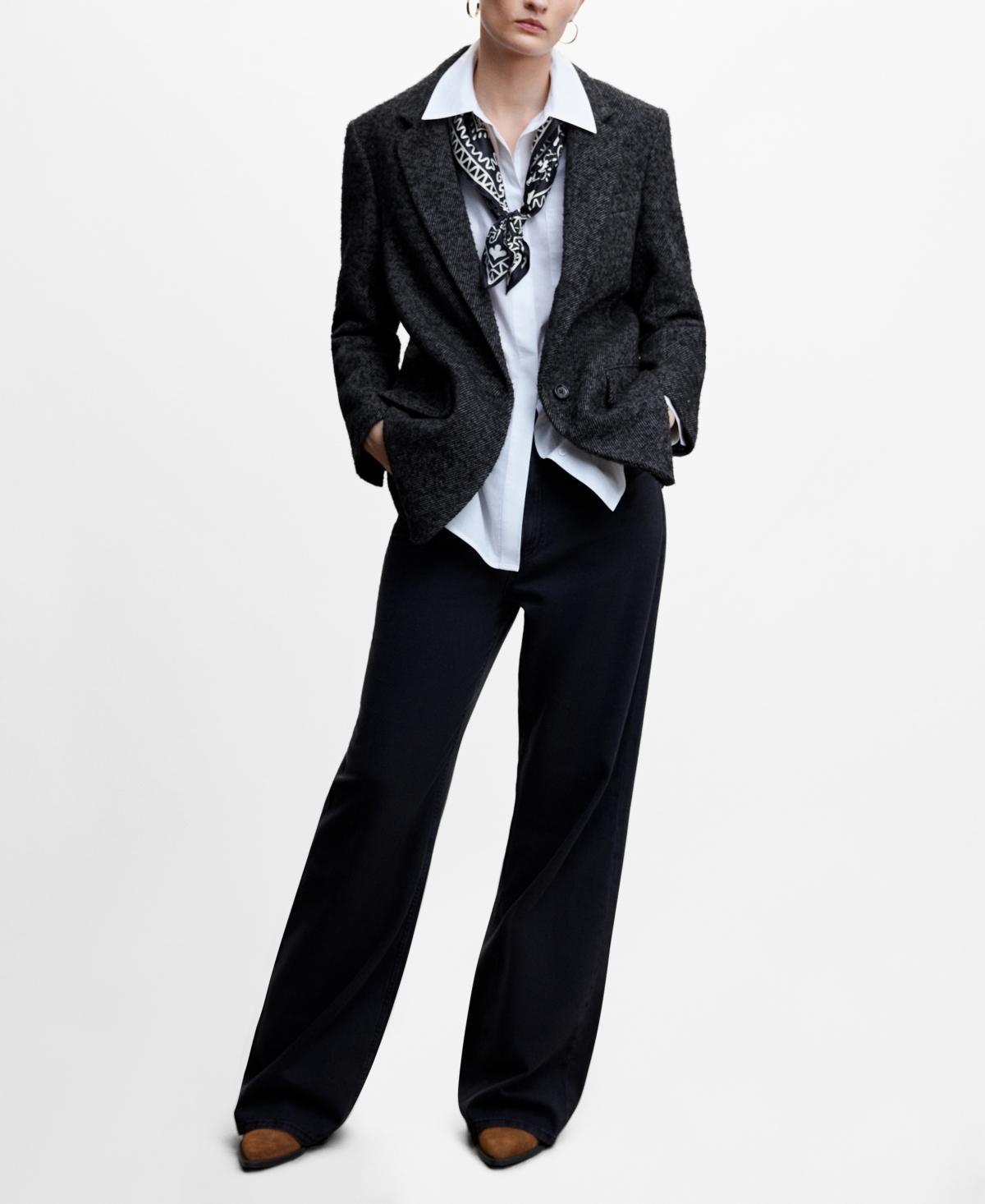 Mango Womens Structured Blazer Button Product Image