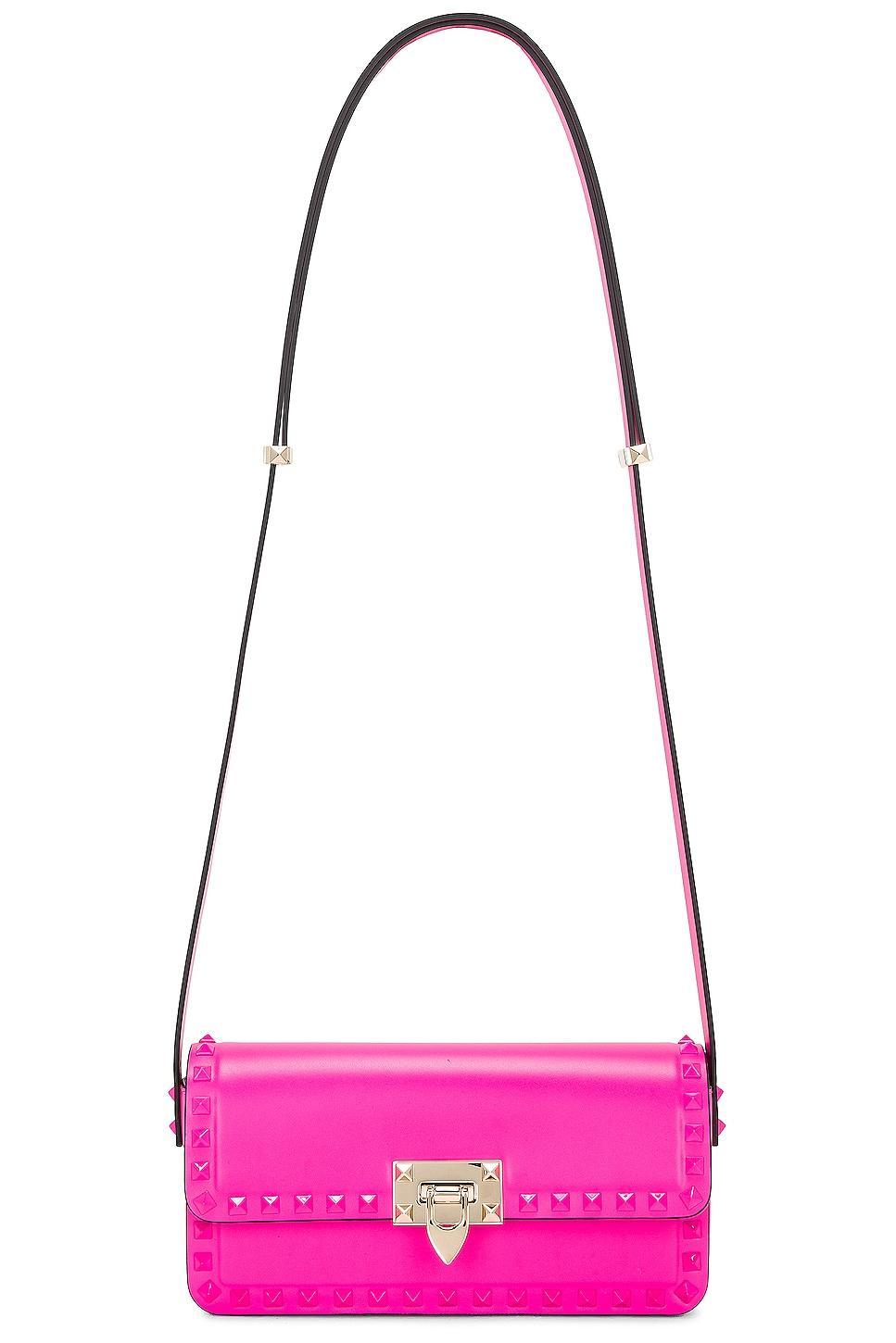 Valentino Garavani East West Rockstud Shoulder Bag in Rose Product Image