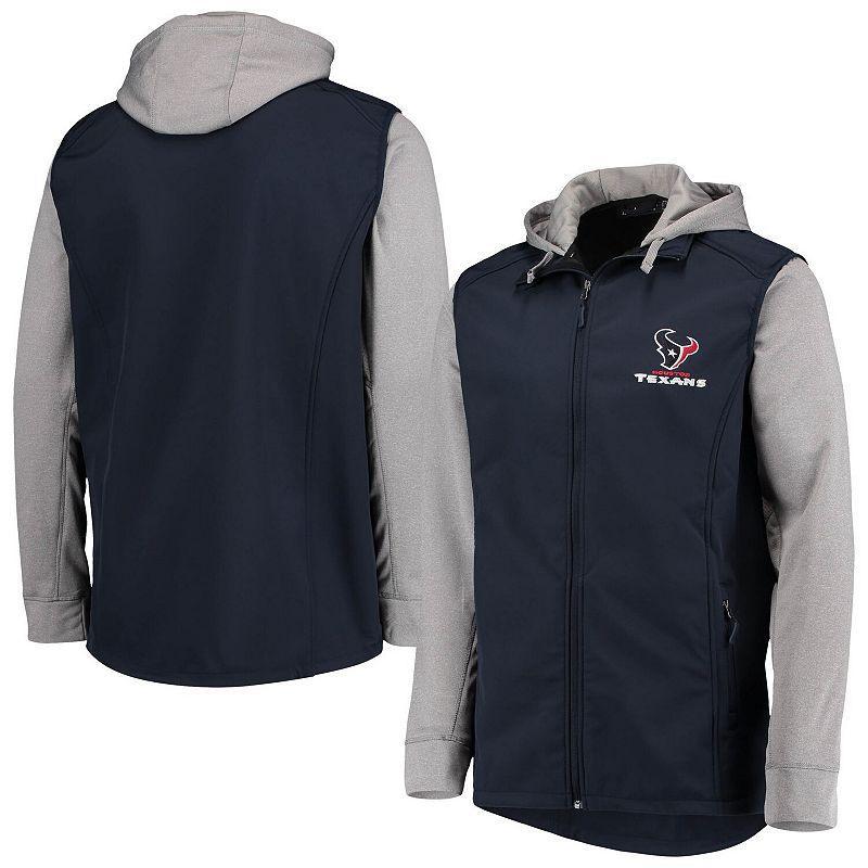 Men's Dunbrooke Navy/Gray Houston Texans Big & Tall Alpha Full-Zip Hoodie Jacket Product Image